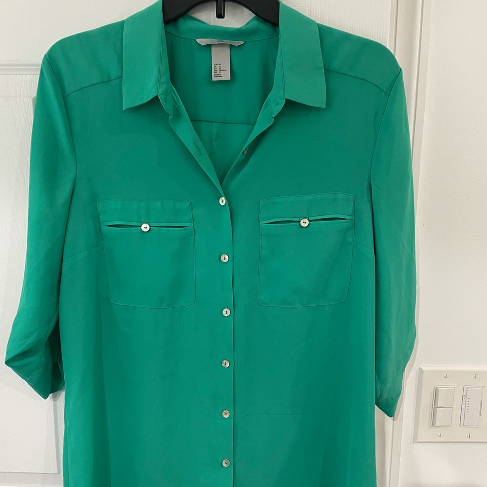H&M Green Blouse Size 12